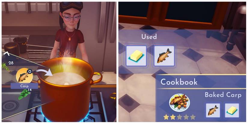 putting carp in pan and finished recipe