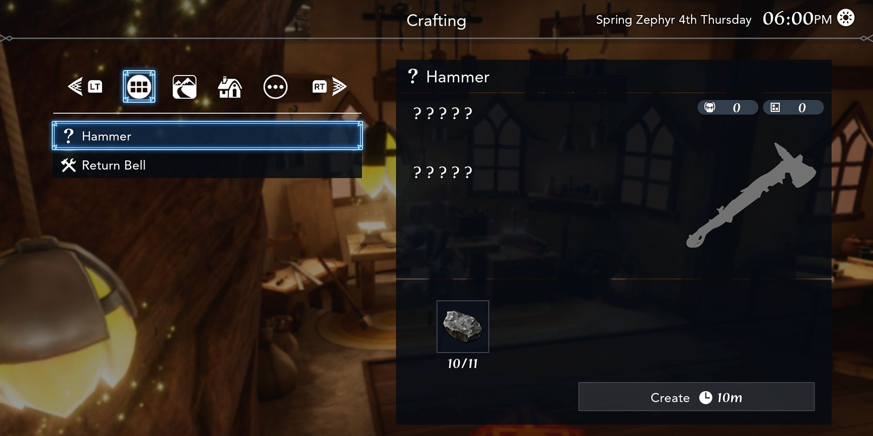 crafting the hammer in harvestella