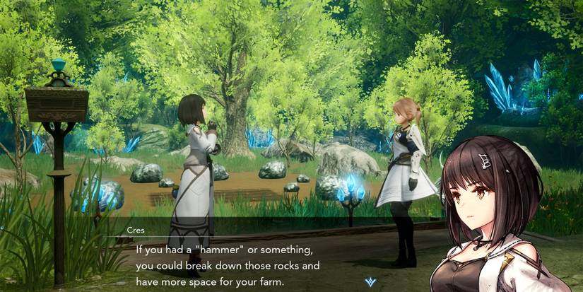 cres talking to traveler in harvestella