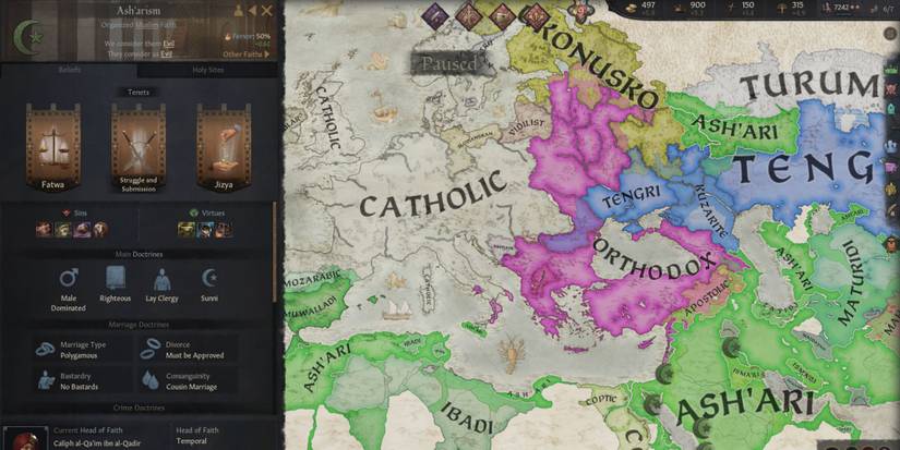 Crusader Kings 3 faith map in 1066