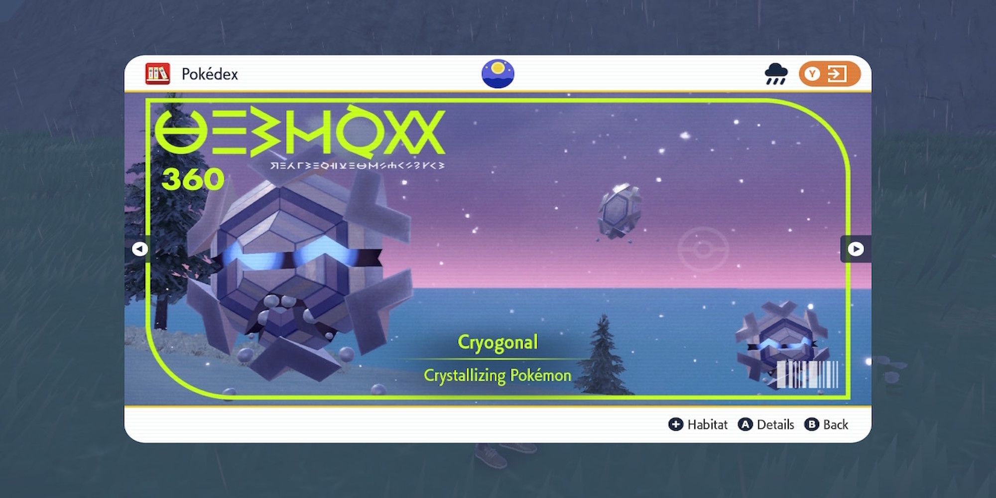 Cryogonal Pokedex entry in Pokemon Scarlet and Pokemon Violet 