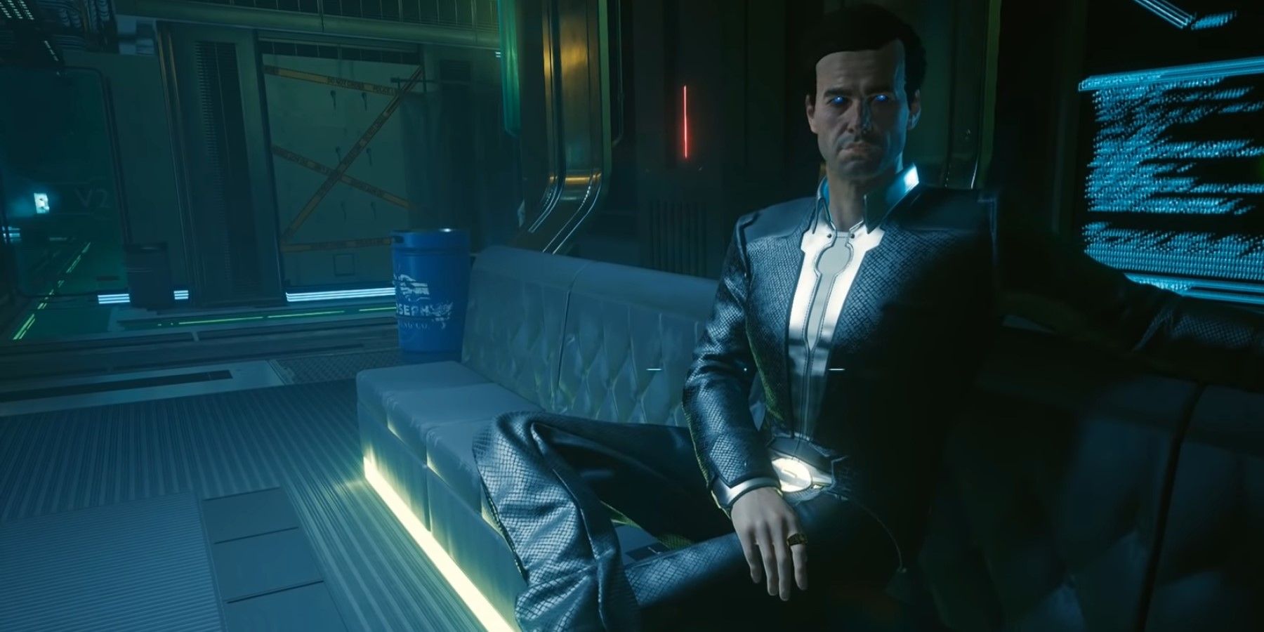 Cyberpunk 2077 Mr Blue Eyes job offer during sun ending