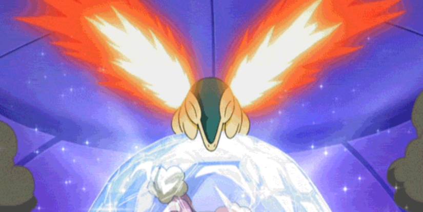 Cyndaquil's and Buneary's appeal performance in the Sinnoh Grand Festival.