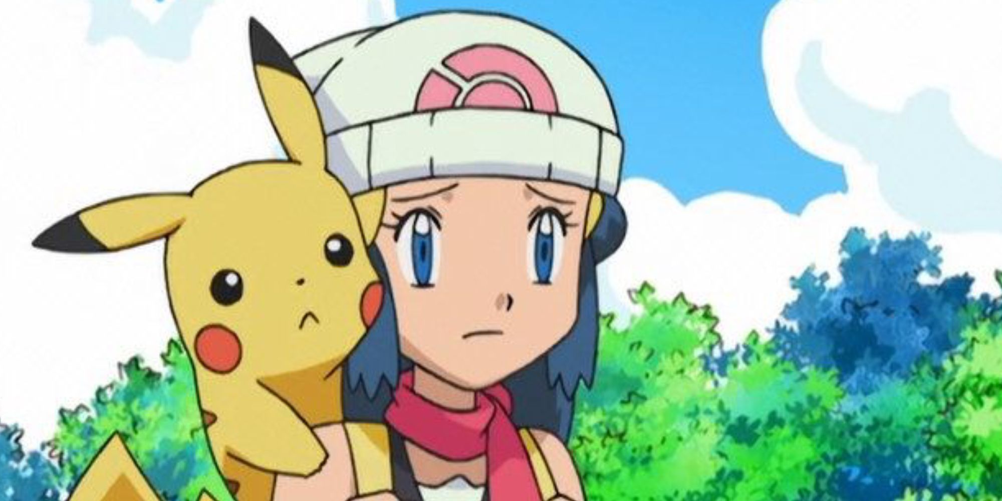 Dawn and Pikachu in the second episode of the sinnoh installment of the series.