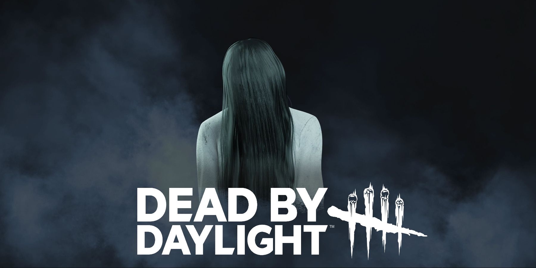 dead by daylight logo sadako the onryo fog background