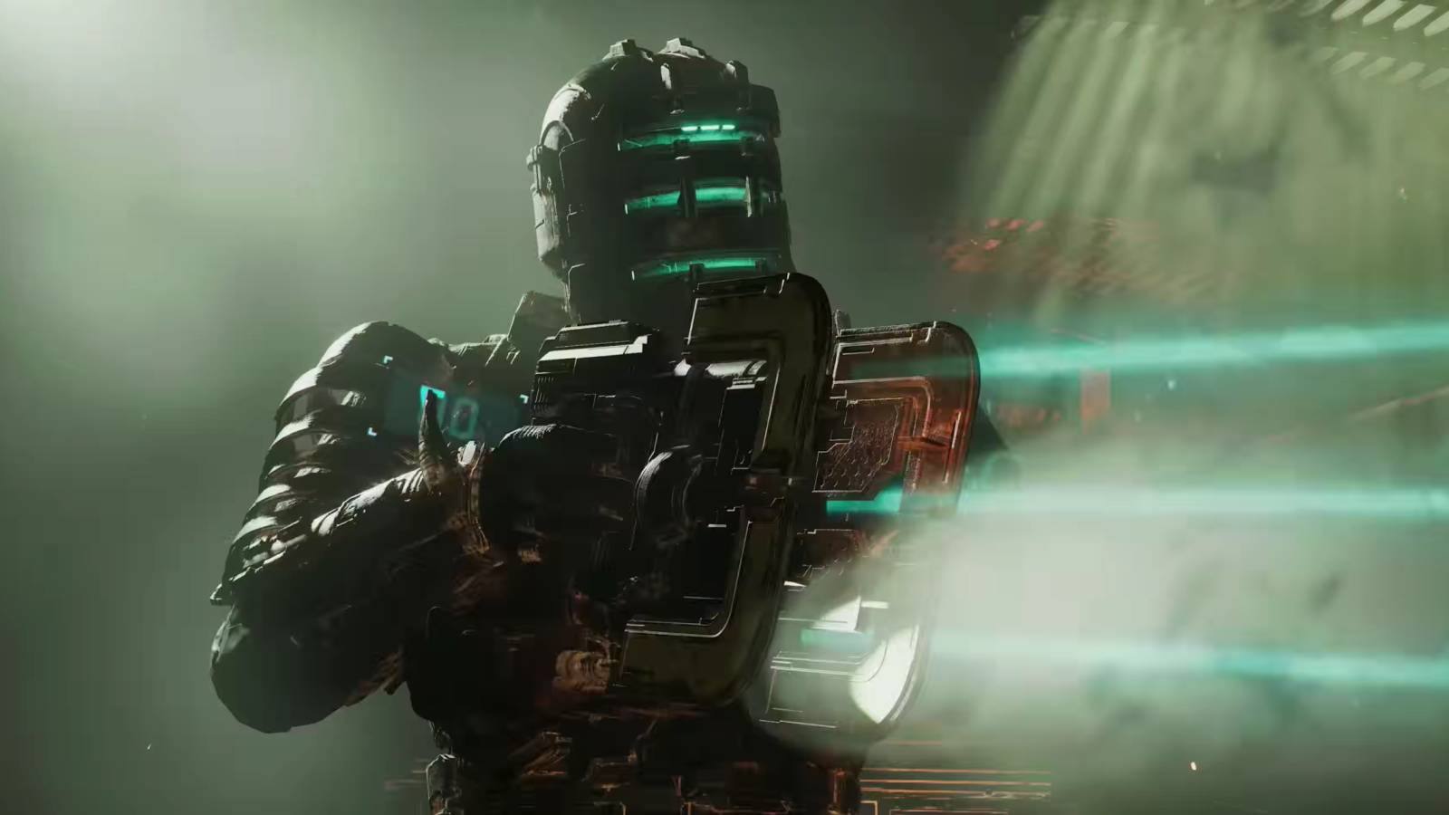 Isaac Clarke holding a Plasma Cutter