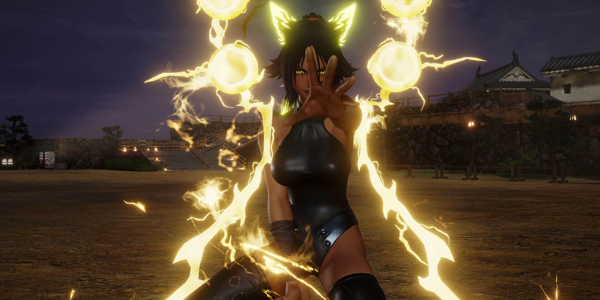 A screenshot of Yoruichi from the game Jump Force