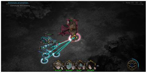 Tremina in battle in The DioField Chronicle