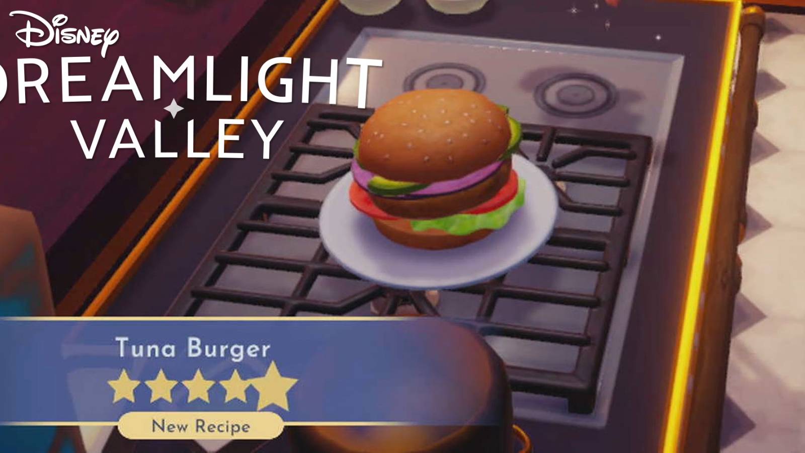 disney dreamlight tuna burger and logo