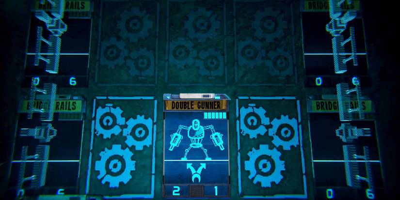 The card Double Gunner from the video game Inscryption.