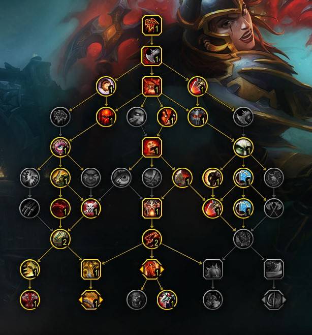 Fury Warrior specialization talent tree in World of Warcraft: Dragonflight