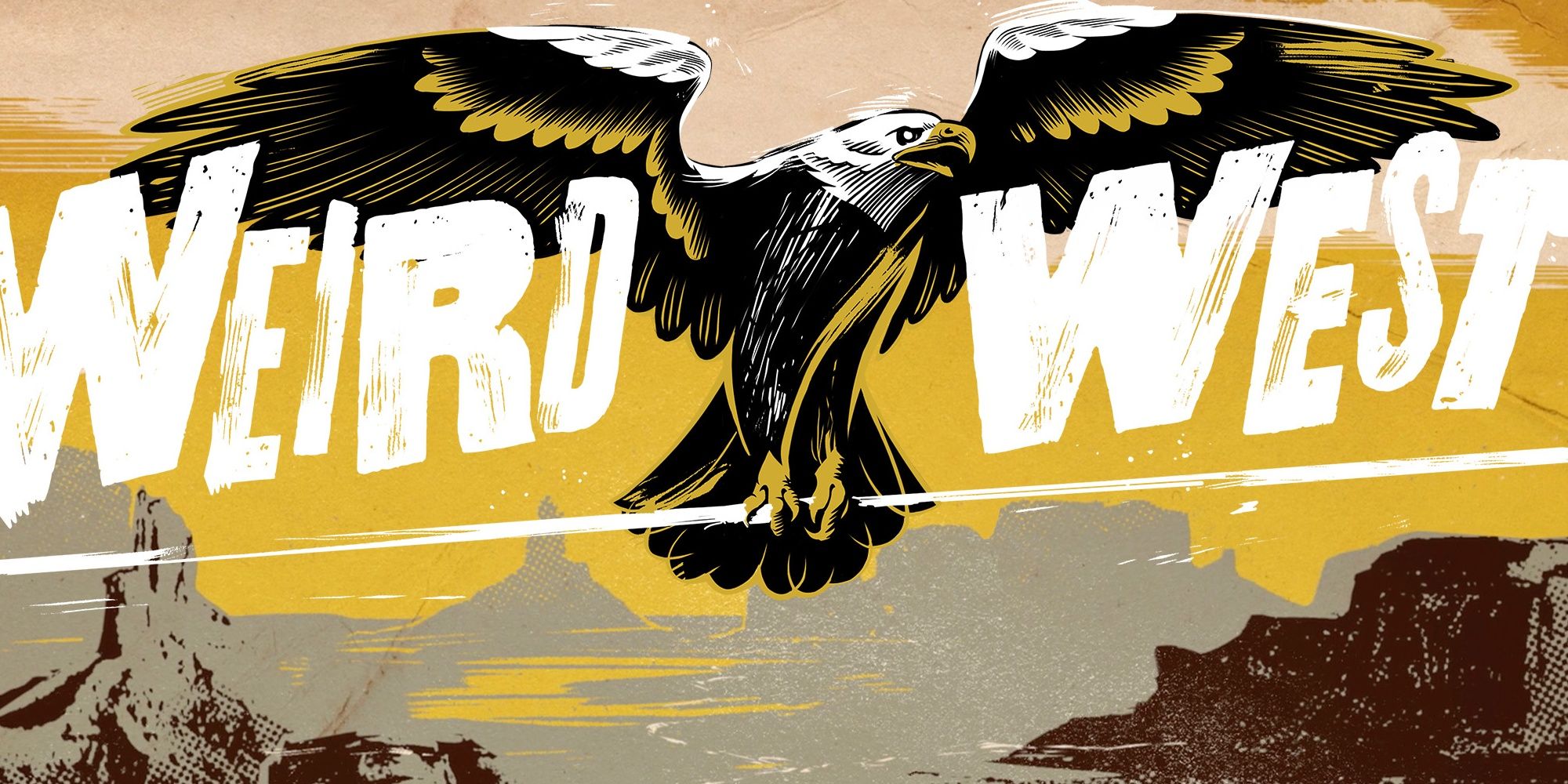 Eagle against Weird West Backdrop