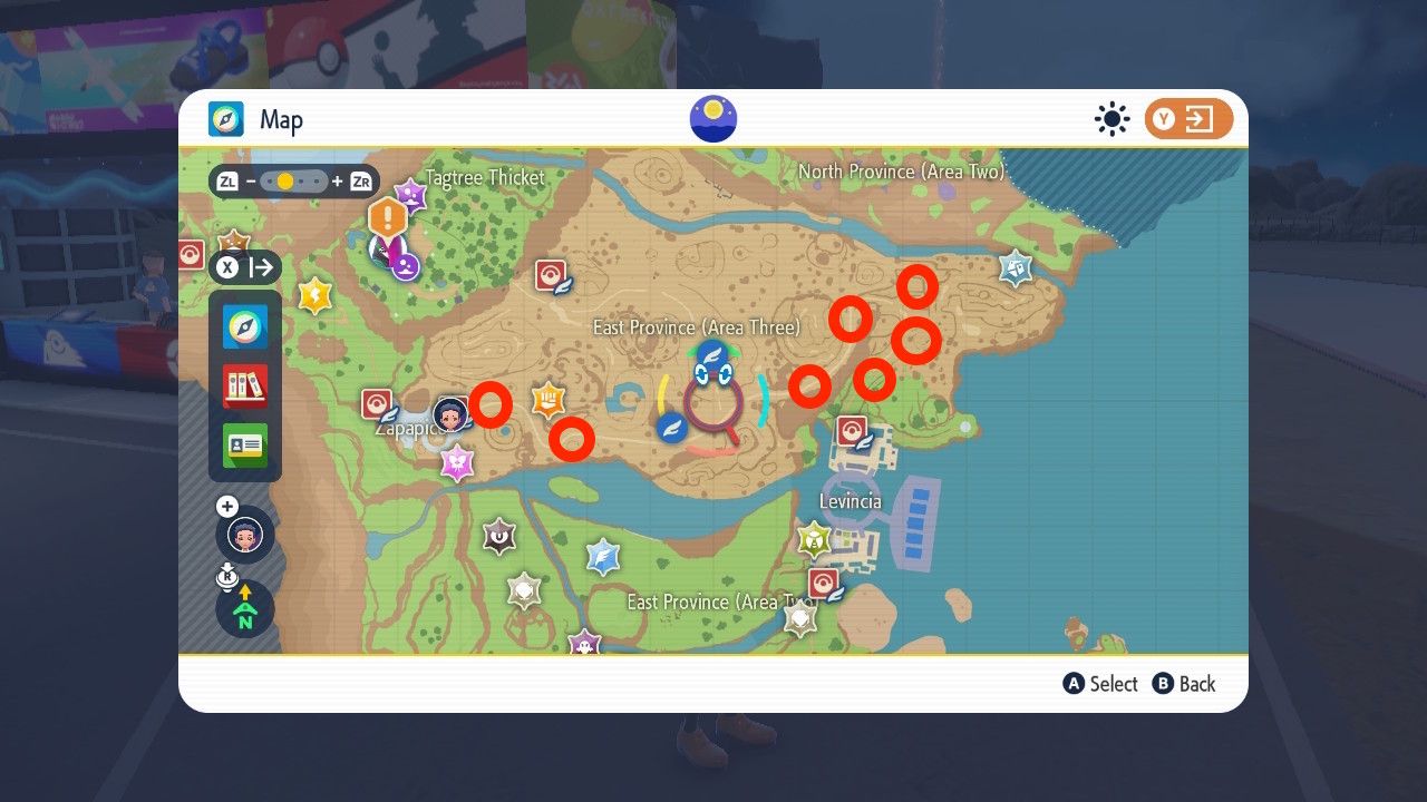 east province area three pokemon scarlet violet trainers locations