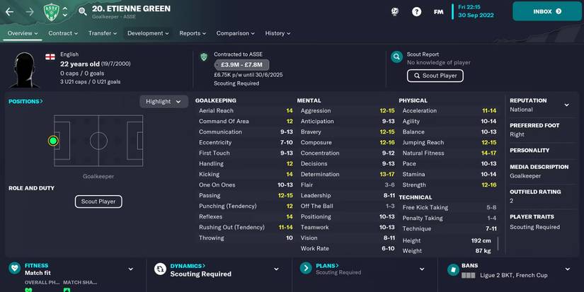 Etienne Green In Football Manager 23 fixed