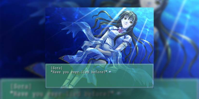 A screenshot of Sora from Ever17 speaking with the protagonist