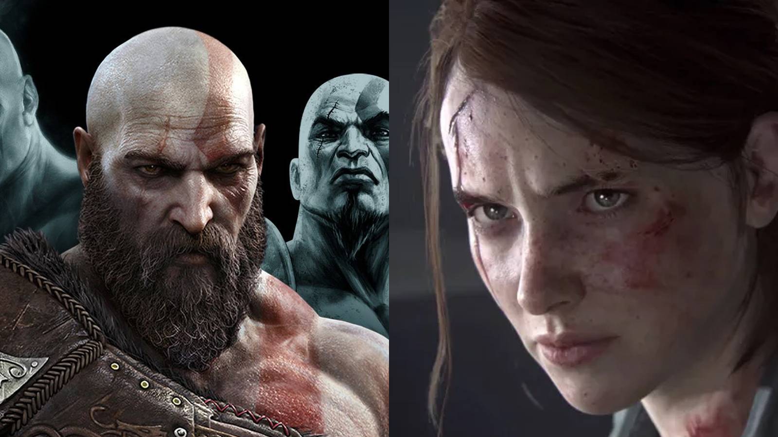 left: Kratos; right: Ellie