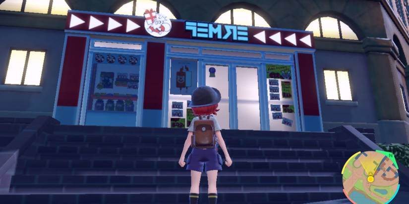 A trainer standing outside Delibird Presents Pokemon Scarlet & Violet