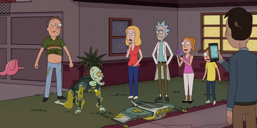 Flamingo dad Jerry beats Pissmaster in Rick and Morty season 6