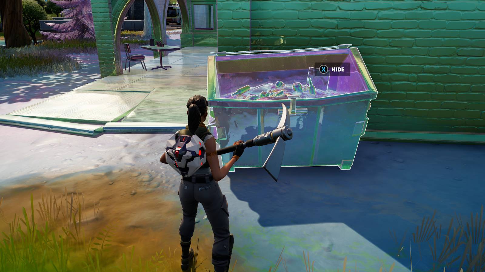 fortnite search open dumpster