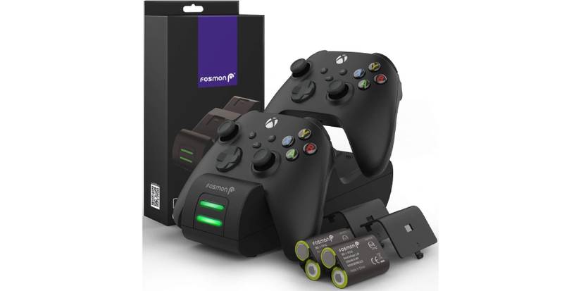 Fosmon Dual 2 MAX Charger with 2x 2200mAh Rechargeable Battery Pack Compatible with Xbox Series X