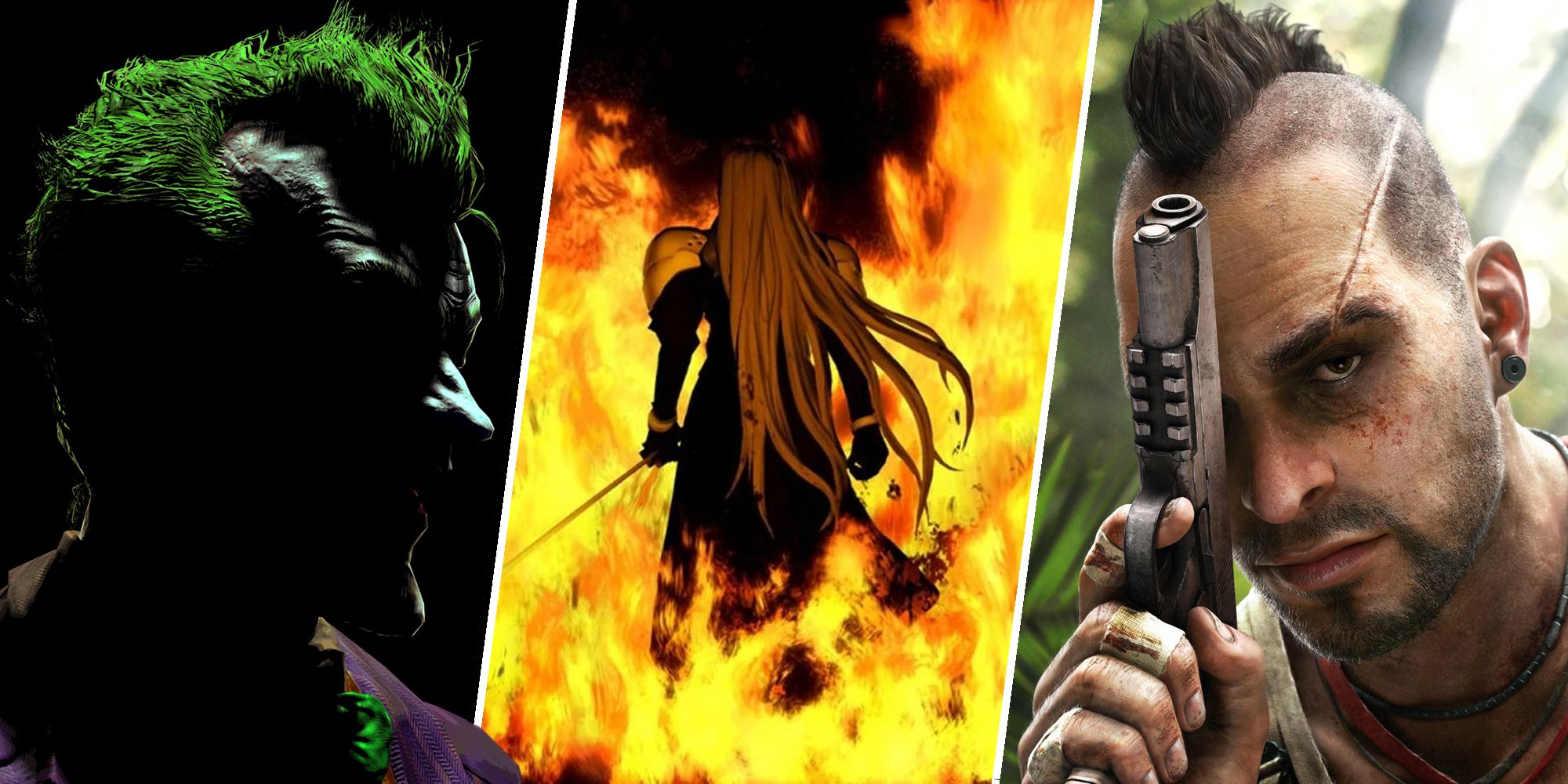 Franchises de jeux vidéo avec les meilleurs méchants (Joker, Sephiroth et Vaas)