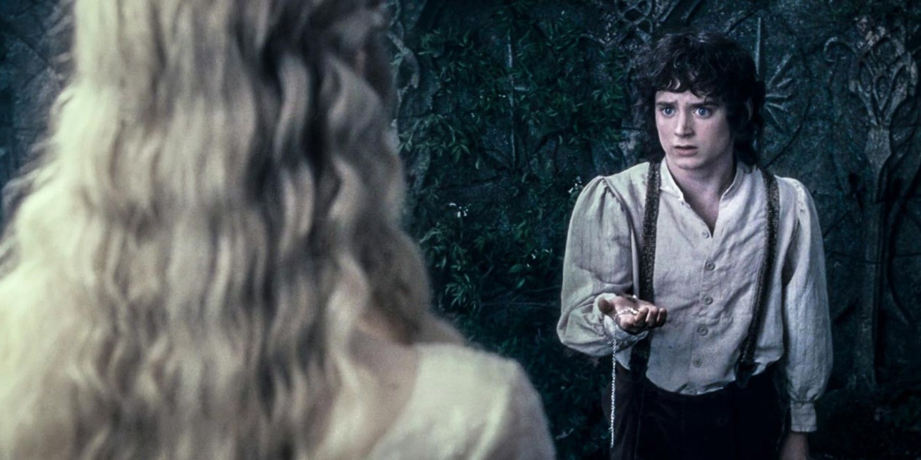 Frodo offers ring to Galadriel