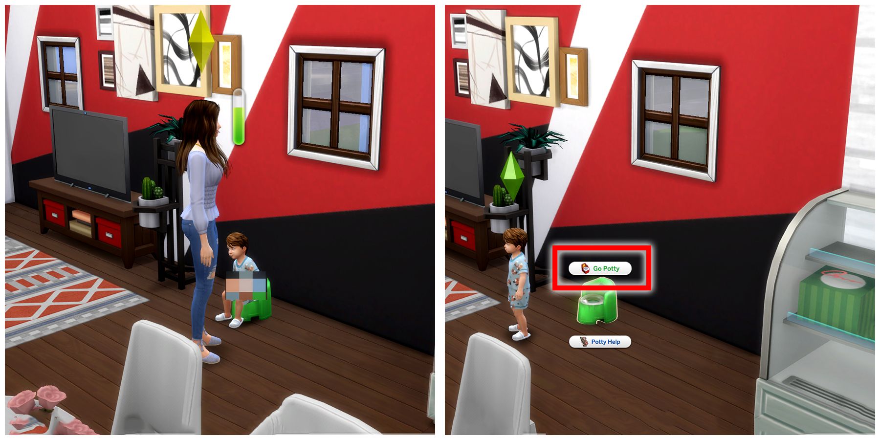 go potty option in the sims 4