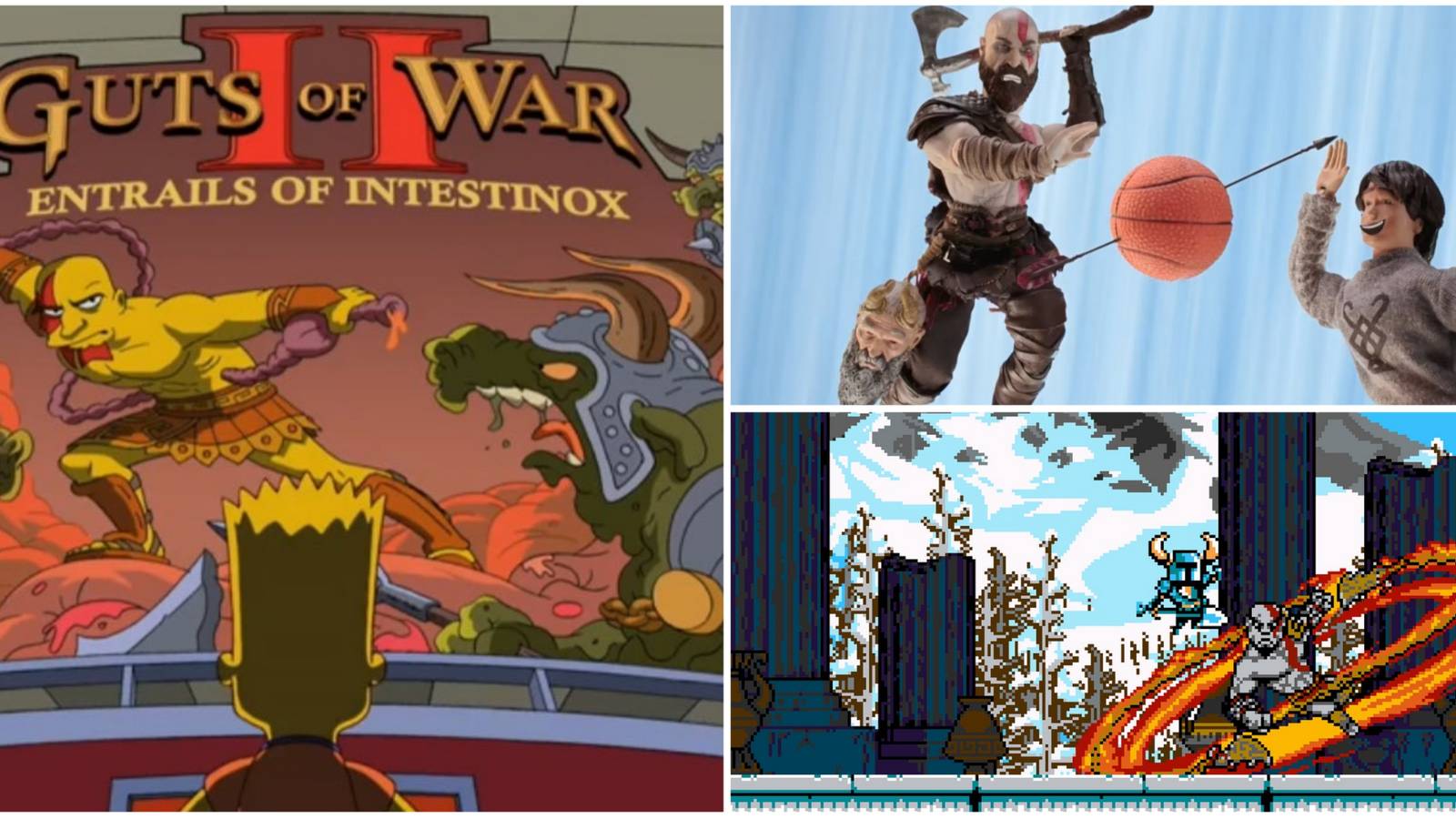 Odd Kratos Appearances- The Simpsons Robot Chicken Shovel Knight