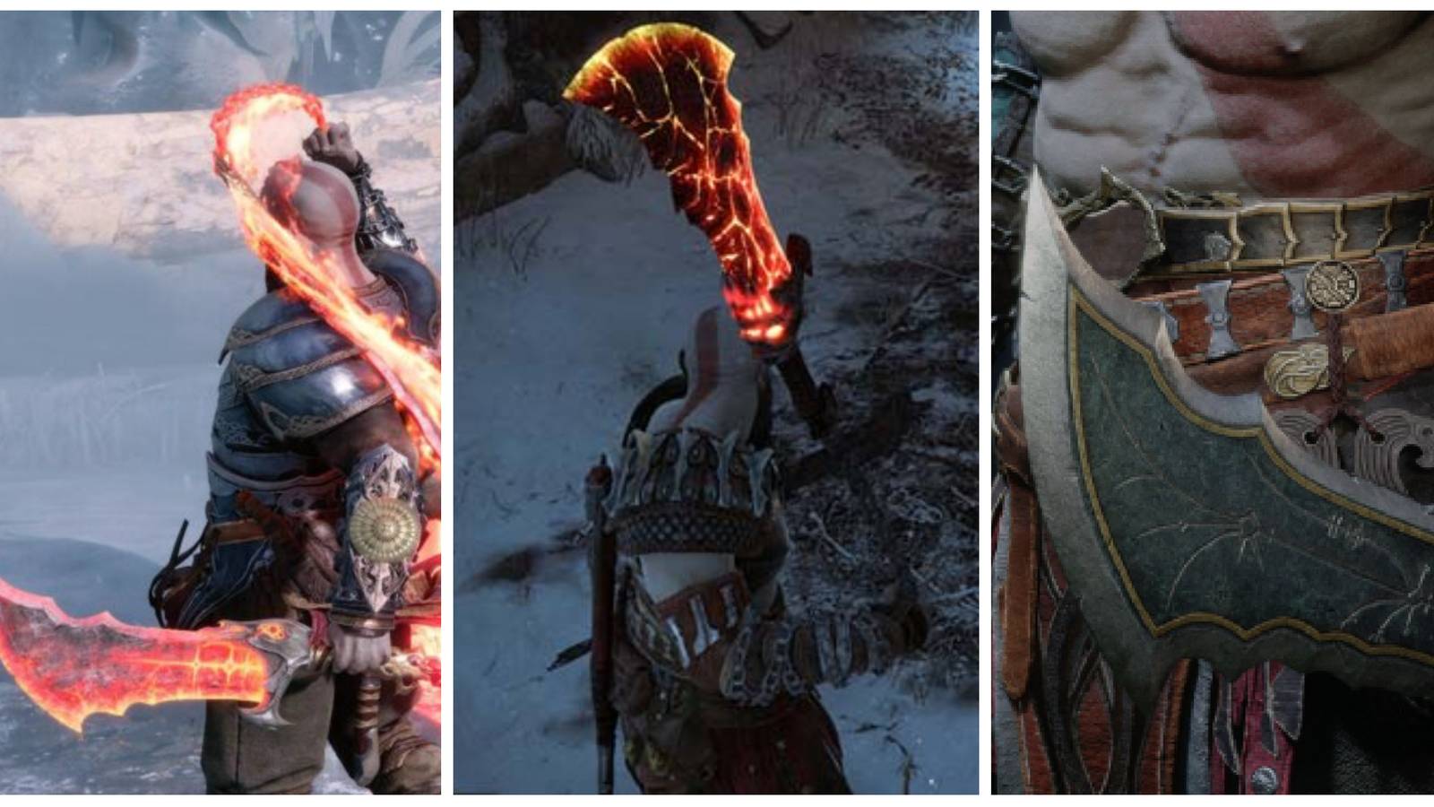 kratos with the blades of chaos in god of war ragnarok