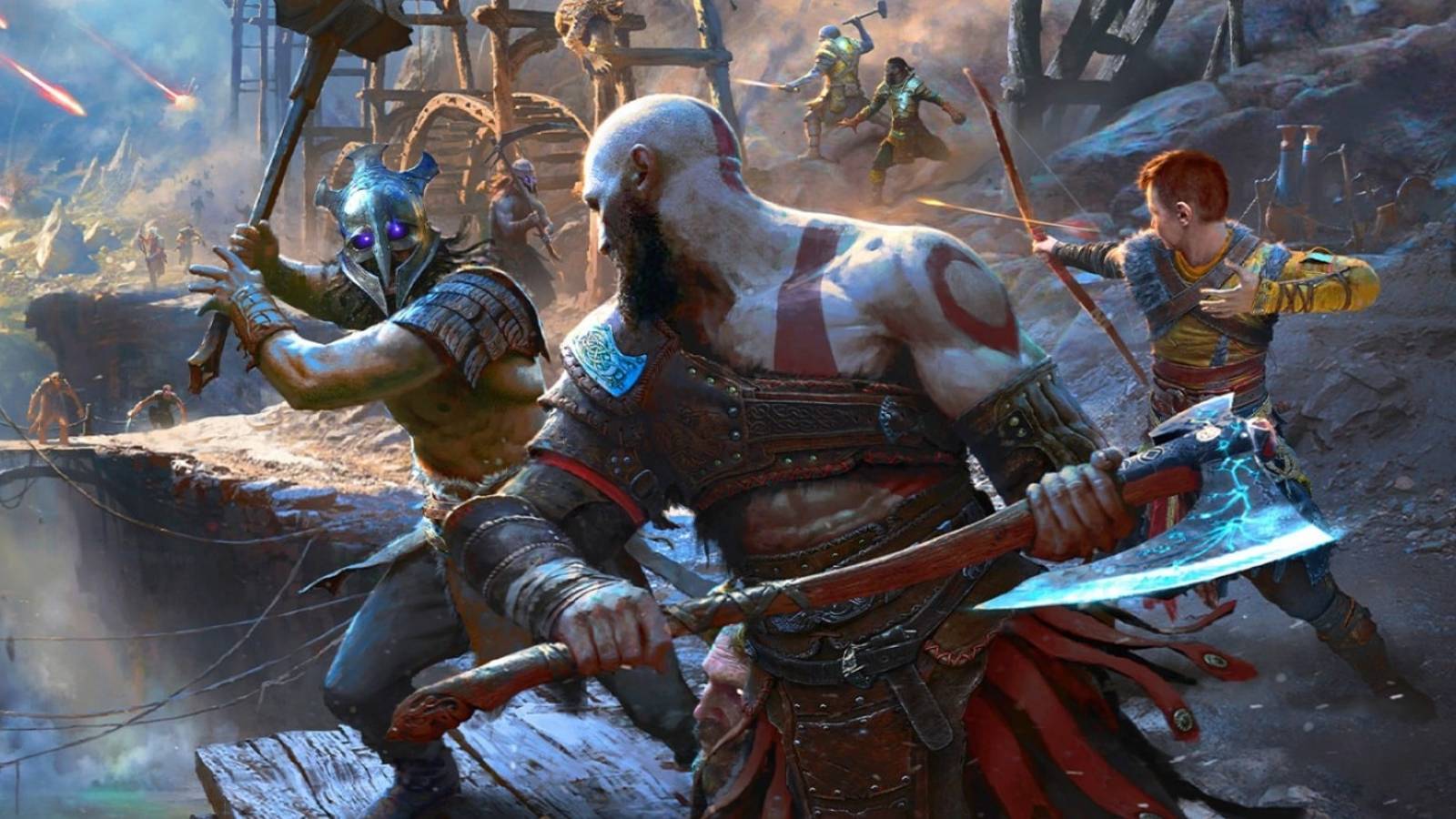 god of war ragnarok combat dynamic environment arena traversal grapple jump
