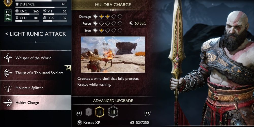 god of war ragnarok draupnir spear runic attack huldra charge