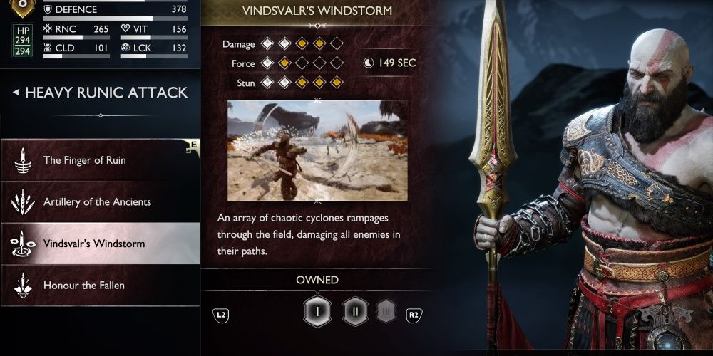 god of war ragnarok draupnir spear runic attack vindsvalr's windstorm