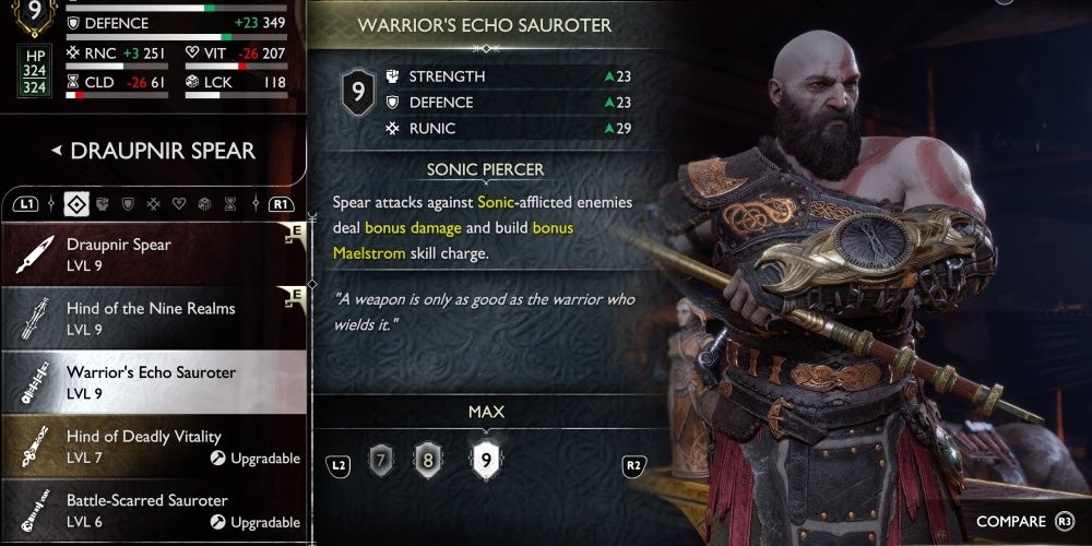 god of war ragnarok draupnir spear warrior's echo sauroter