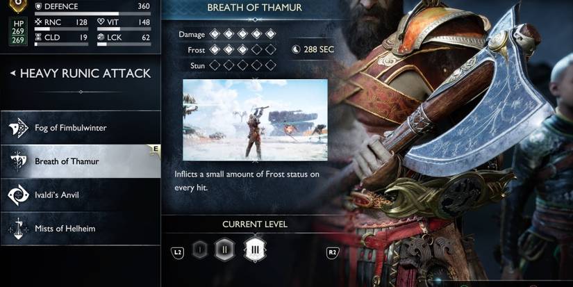 god of war ragnarok heavy runic attack breath of thamur