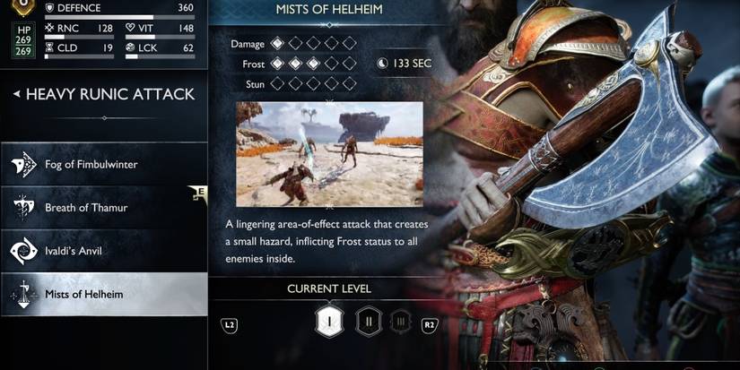 god of war ragnarok heavy runic attack mists of helheim