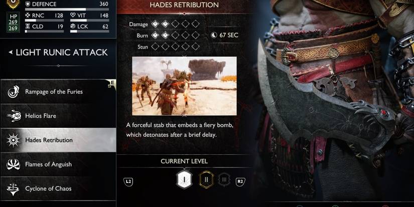 god of war ragnarok light runic attack hades retribution