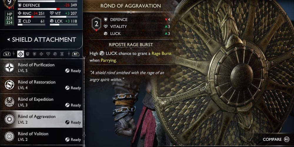 god of war ragnarok shield rond of aggravation