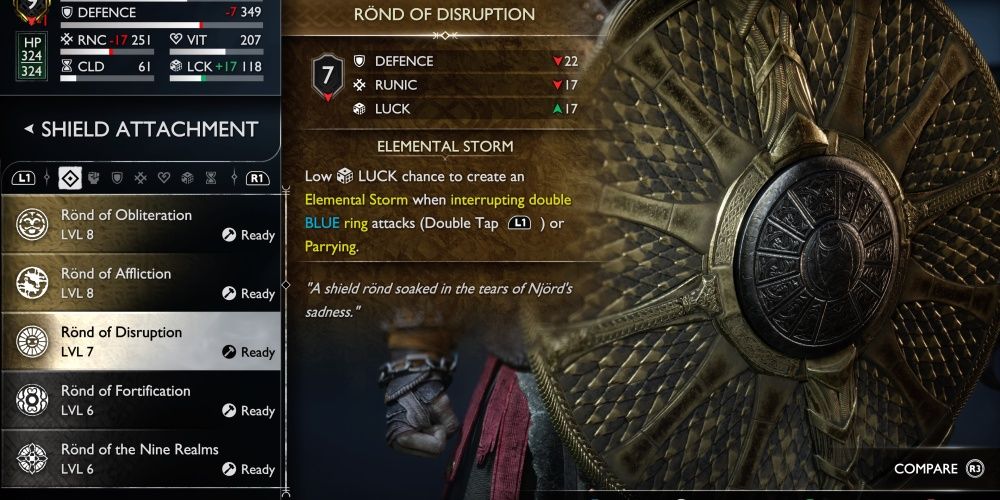 god of war ragnarok shield rond of disruption