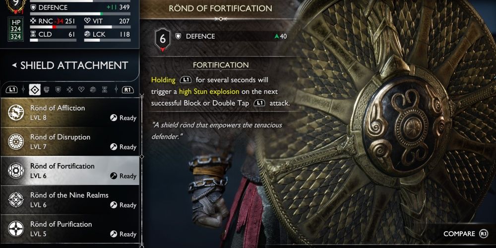 god of war ragnarok shield rond of fortification