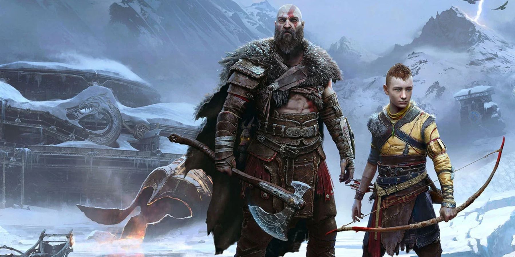 kratos and son with ax and bow