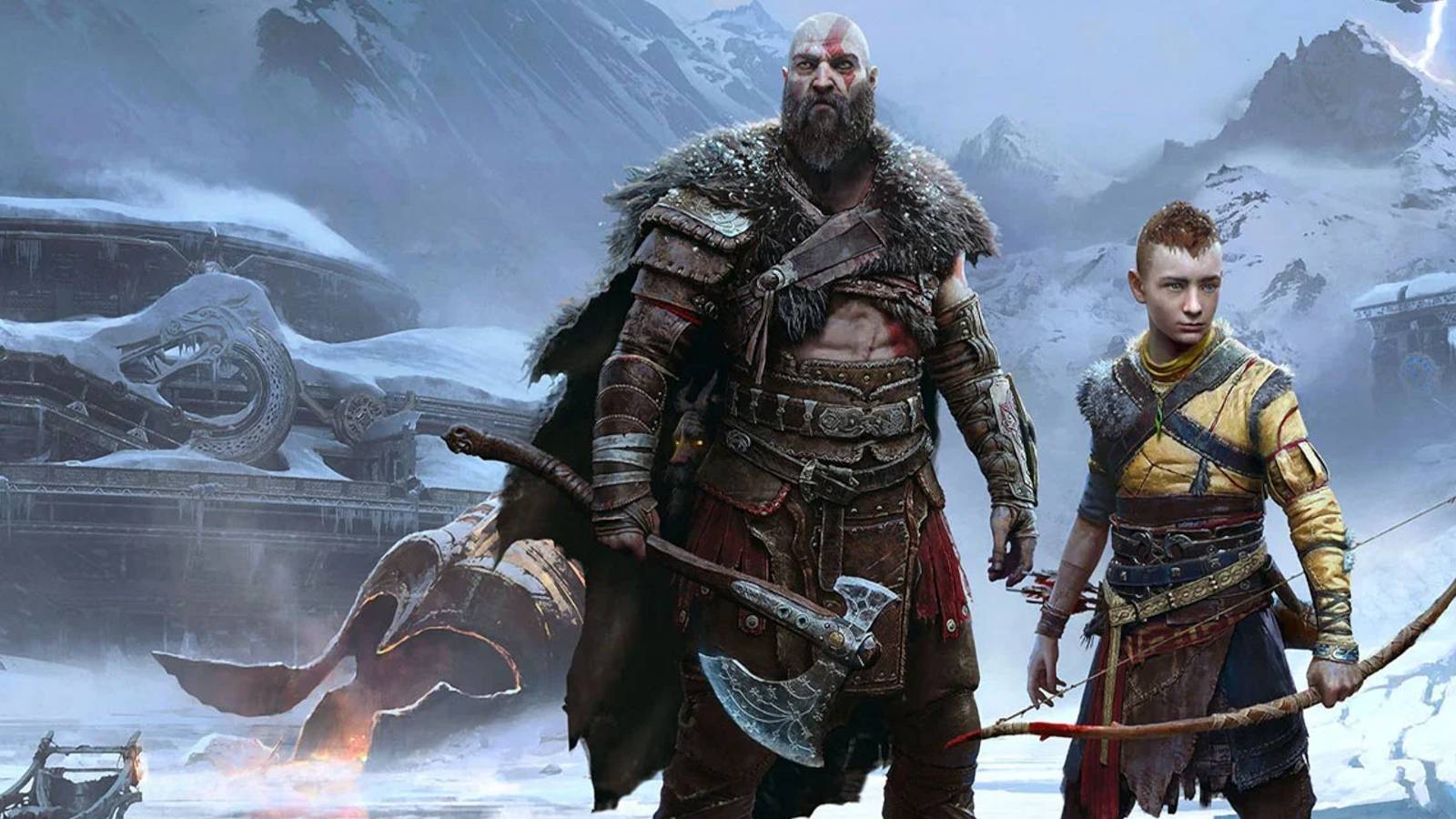 kratos and son with axe and bow