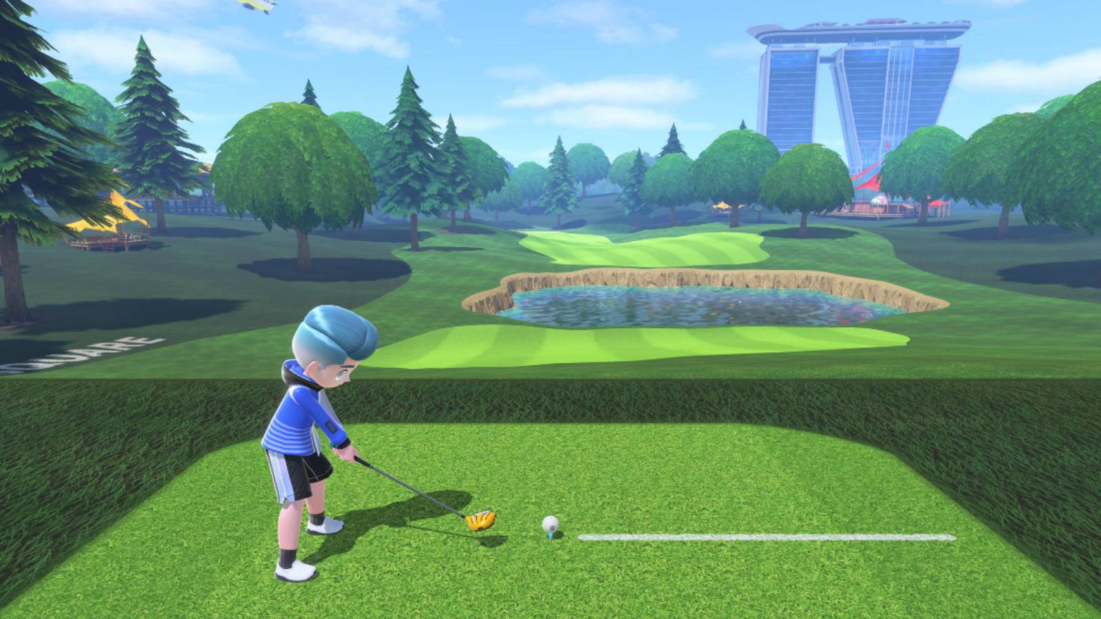 A player playing golf in Nintendo Switch Sports