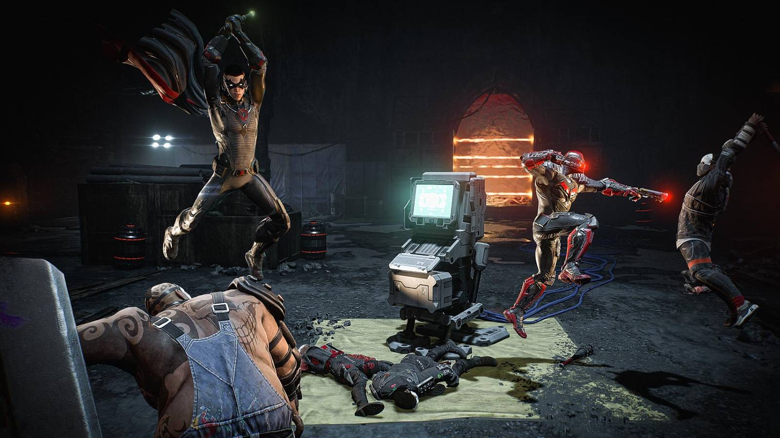 gotham knights showdown multiplayer co-op villains bosses power level grind