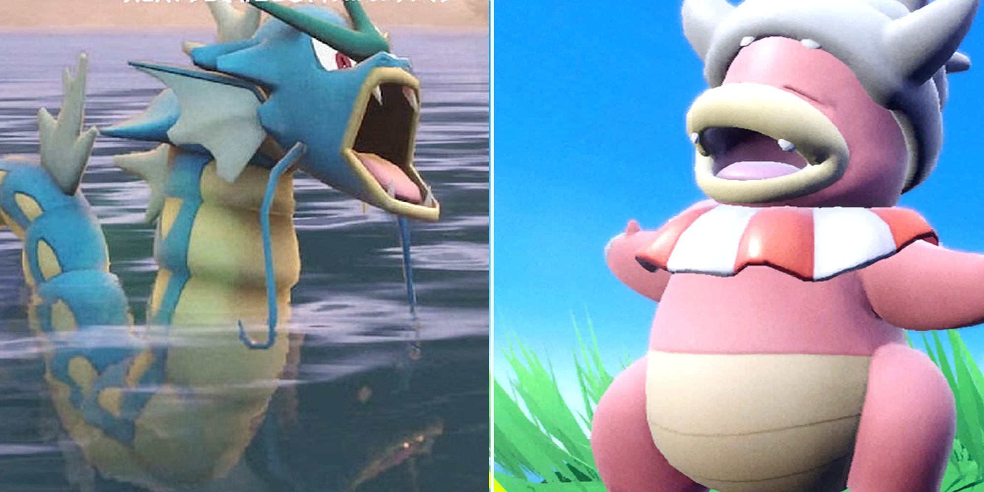 Gyarados and Slowking found in all lakes and oceans in Scarlett & Violet.