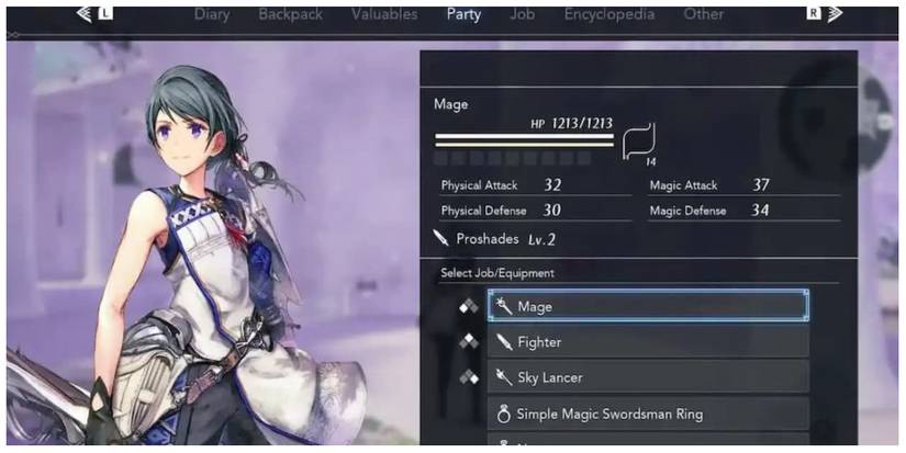 Ein's job screen in Harvestella