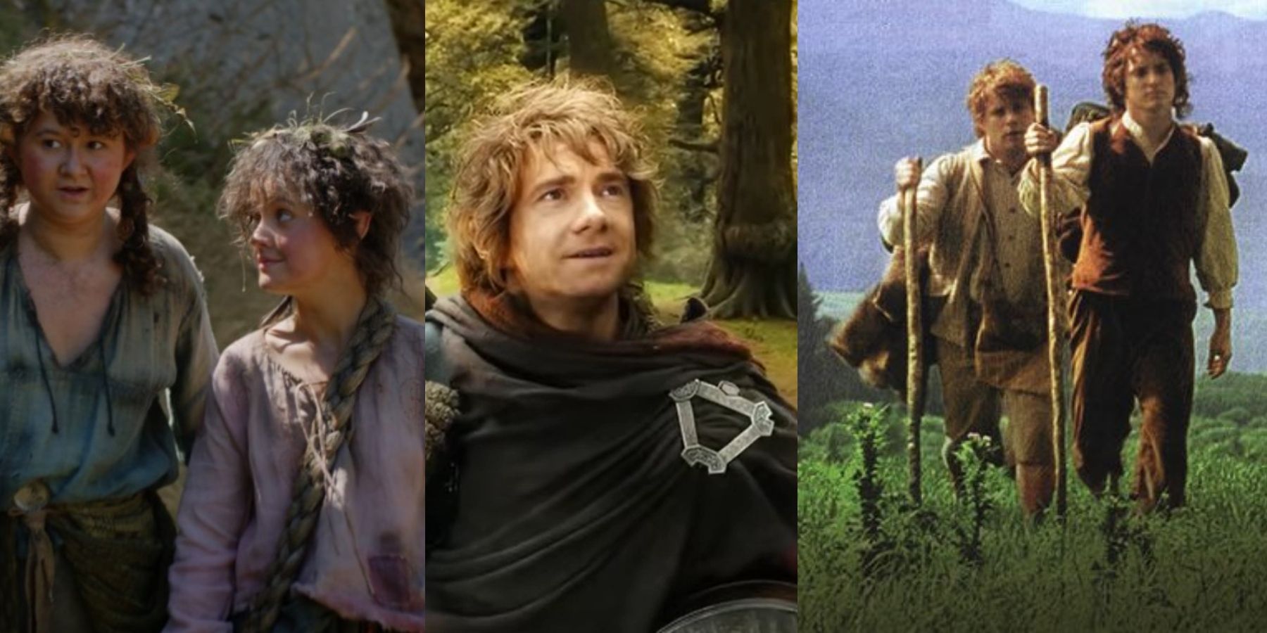 hobbits in rings of power, the hobbit, and LOTR