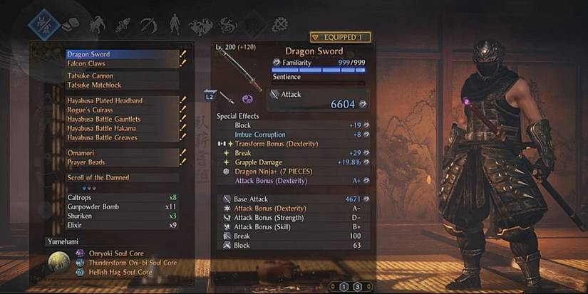 Nioh 2 Hyabusa armor