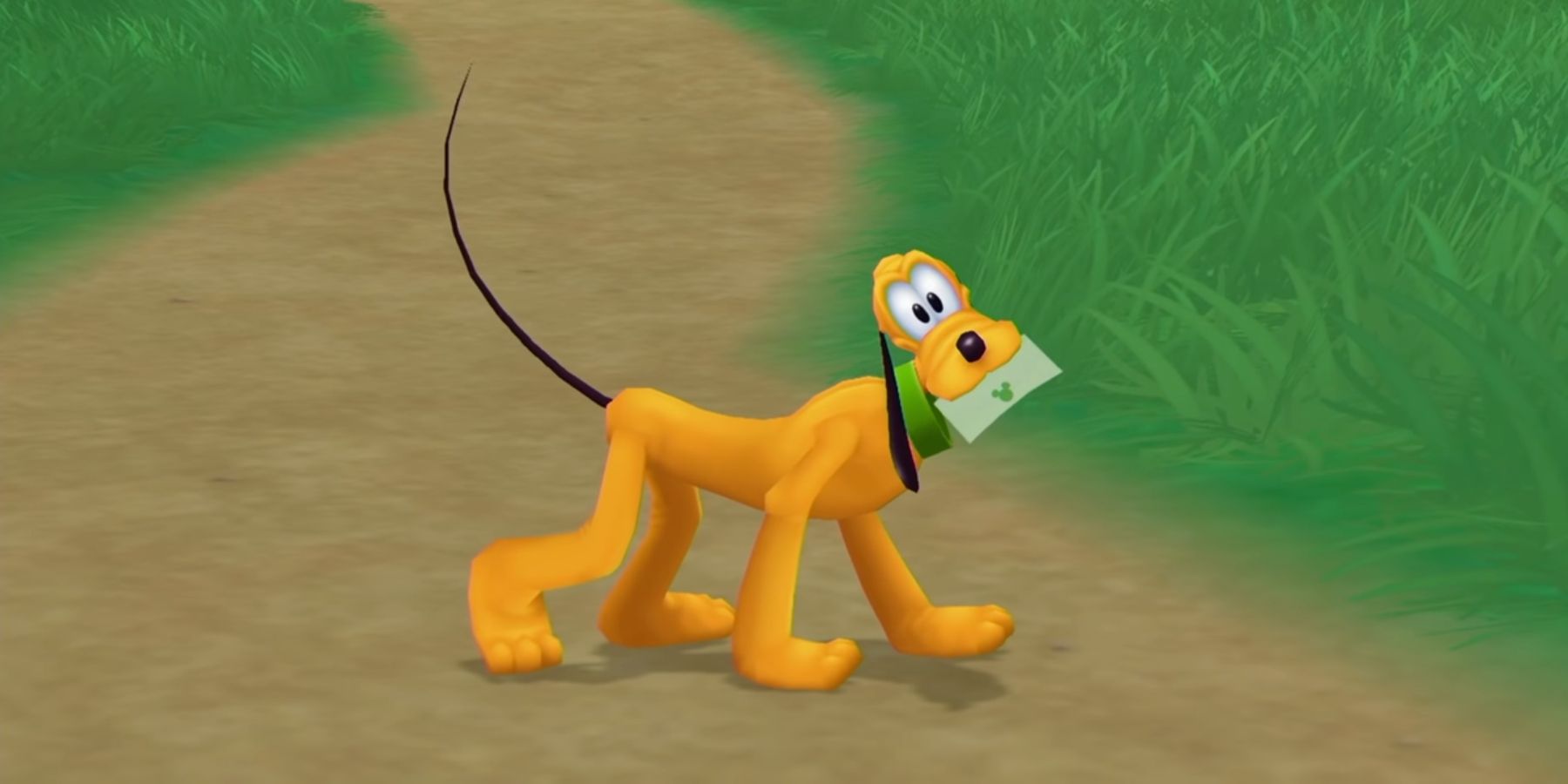 Pluto holds a letter in his mouth (Kingdom Hearts)
