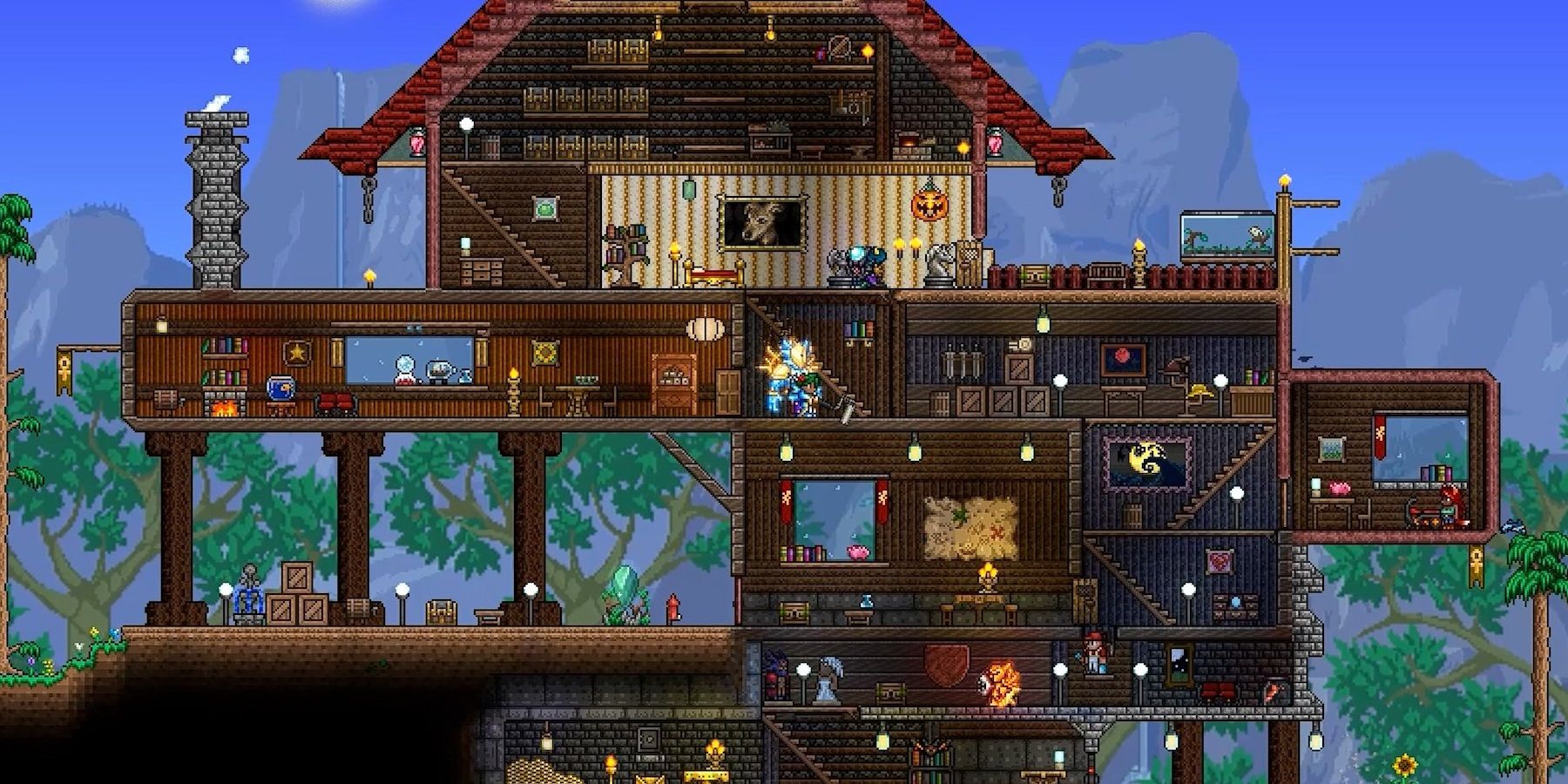 Terraria-Endgame-House-Build-Gameplay-Showcase