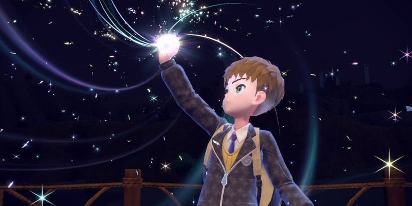 a trainer catching a tera pokemon